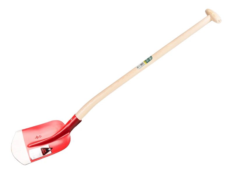 [700560] Scoop shovel RUHR BRILLANT 1/2 0 red, extra hardened, with ATLAS gooseneck shovel handle 95 cm strongly bent
