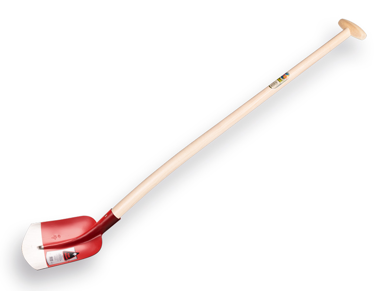 [700608] Holländer Sandschaufel RUHR BRILLANT 3/4 00 rot, extra gehärtet, mit ATLAS Schaufelstiel 110 cm gebogen, FSC 100%