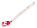 Pelle à béton RUHR BRILLANT 3/4 0 rouge, trempé avec manche de pelle à col de cygne extra doublement courbé 110 cm