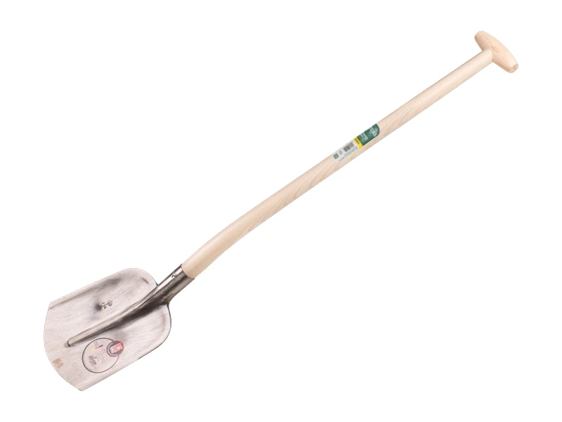 Digging shovel ABC 1/4 00, hardened and polished, with ATLAS gooseneck shovel handle 90 cm strongly bent
