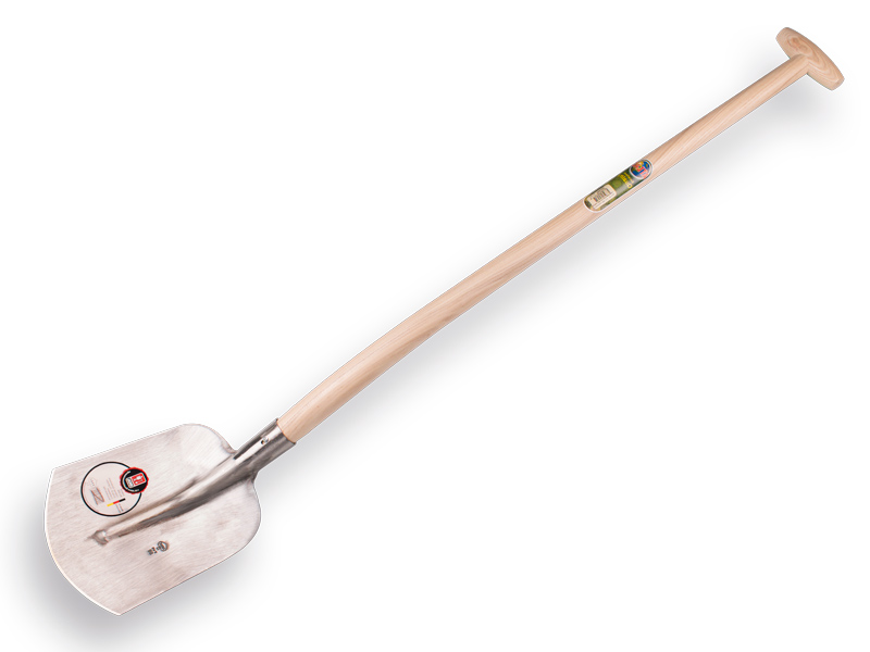 [705233] Scoop shovel ABC 1/2 00, hardened and polished, with ATLAS gooseneck shovel handle 100 cm strongly bent