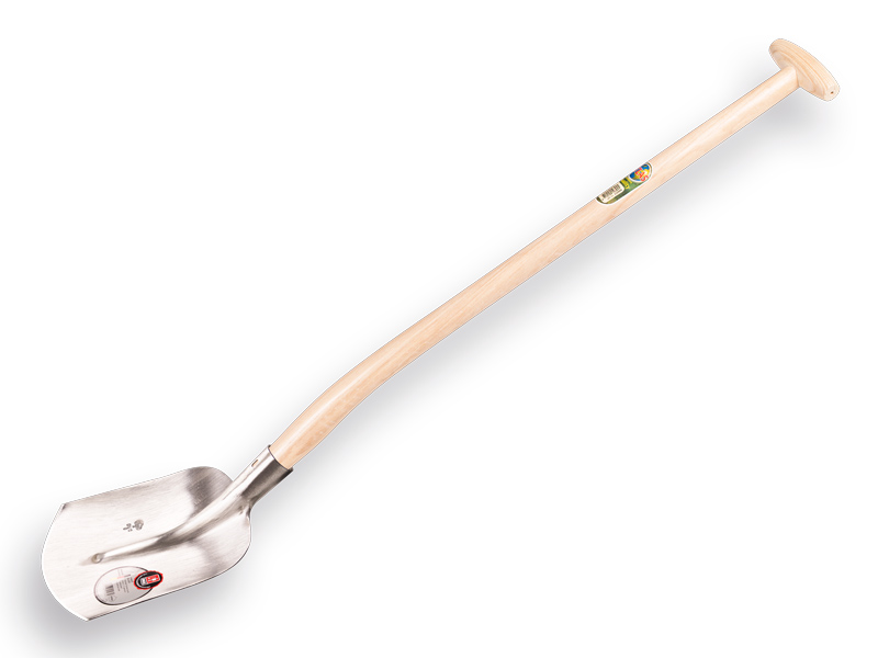[705240] Holländer Sandschaufel ABC 1/2 0, gehärtet und poliert, mit ATLAS Schwanenhals-Schaufelstiel 90 cm stark gebogen