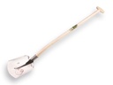 Scoop shovel ABC 1/2 0, hardened and polished, with ATLAS gooseneck shovel handle 100 cm strongly bent