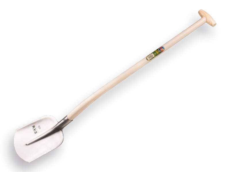 [710030] Pelle ATLAS DIAMANT acier inoxydable 1/4 000, avec ATLAS manche de pelle à col de cygne 100 cm fortement courbé