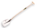 Digging shovel ATLAS DIAMANT stainless steel 1/4 000, with ATLAS gooseneck shovel handle 100 cm strongly bent
