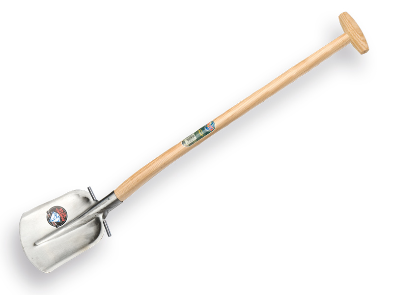 [735411] Steekbats ATLAS DIAMANT 1/4 000 gehard, gepolijst, RONDE OPSTAP, met ATLAS schopsteel 100 cm gebogen