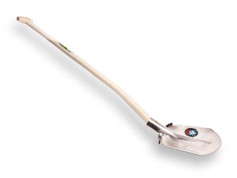 Digging shovel ATLAS DIAMOND 1/4 000 hardened, polished, flat step, with gooseneck shovel handle 110 cm extra double bent