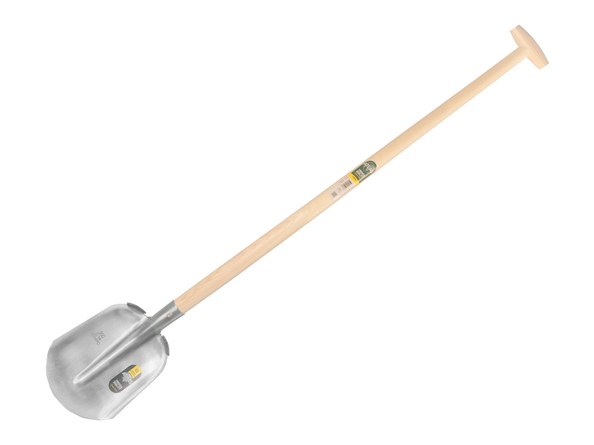 [735476] Steekbats ATLAS DIAMANT 1/4 000 gehard, gepolijst, PLATTE OPSTAP, met Blijhamsteel 110 cm extra dubbel gebogen