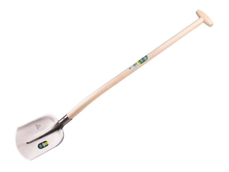 Digging shovel ATLAS DIAMOND 1/4 000 hardened, blank polished, with gooseneck shovel handle 100 cm strongly bent