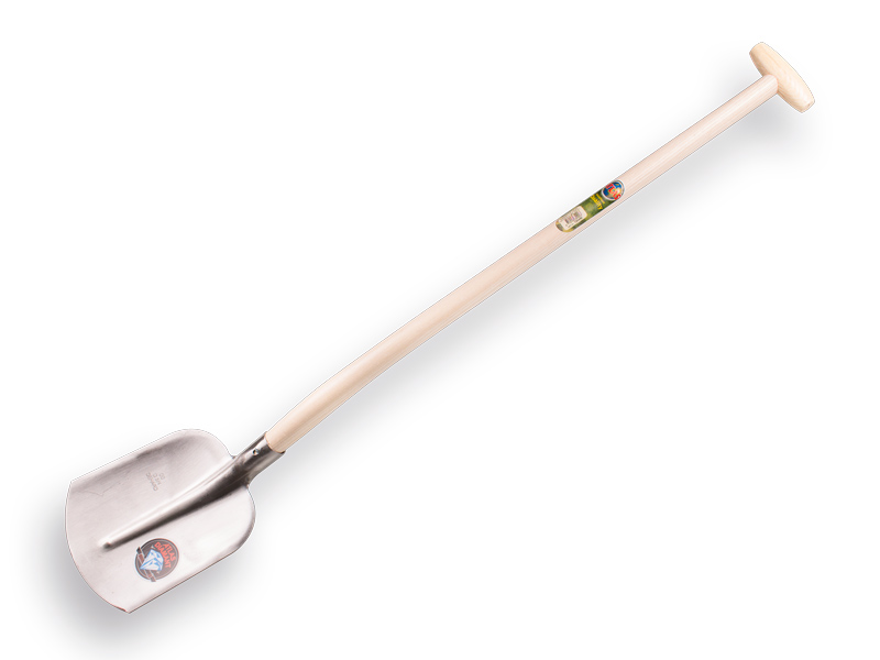 [735490] Digging shovel ATLAS DIAMANT 1/4 00 hardened, polished, with ATLAS gooseneck shovel handle 100 cm strongly bent