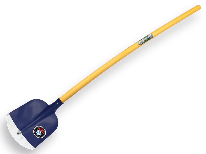[755596] Pelle à sable ATLAS DIAMANT 3/4 2 bleu, trempé et poli, avec manche en FIBRE DE VERRE courbé 135 cm