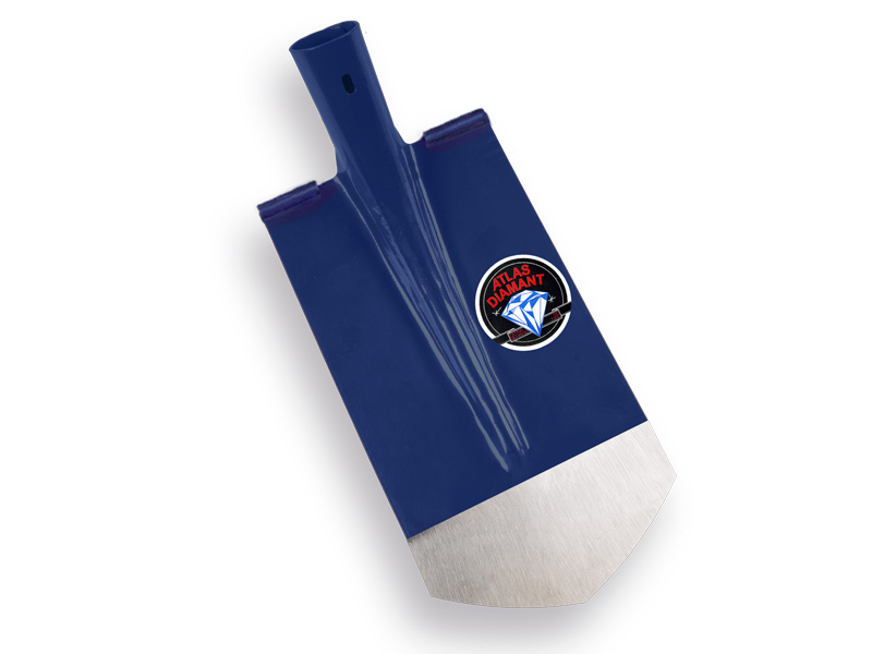 Cable shovel ATLAS DIAMANT 16 cm 3/4 blue, pointed bottom, ROUND TREADS, hardened and polished, without handle