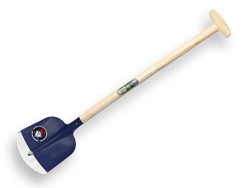 Schepbats ATLAS DIAMANT 3/4 0 blauw, gehard en gepolijst, met ATLAS schopsteel 110 cm gebogen, FSC 100%