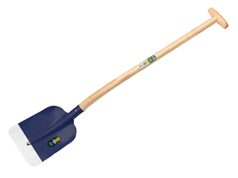 [770590] Concrete shovel ATLAS DIAMANT 1/2 0 blue rounded, with ATLAS gooseneck shovel handle 100 cm strong bent
