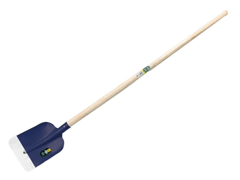 Concrete shovel ATLAS DIAMANT 1/2 0 blue rounded, with ATLAS shovel handle 130 cm bent, FSC 100%