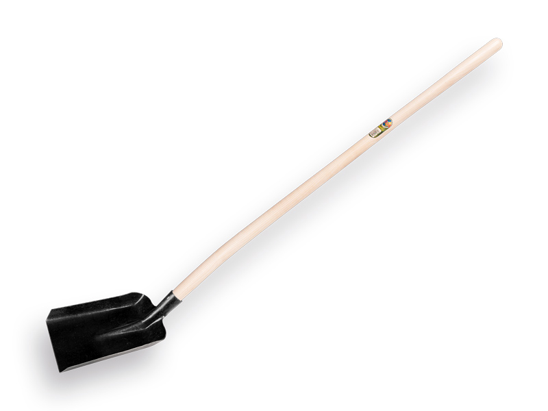 Pelle à fumier ATLAS n° 4 laqué brut, 24,5 x 33 cm, avec manche de pelle ATLAS 130 cm courbé, FSC 100%