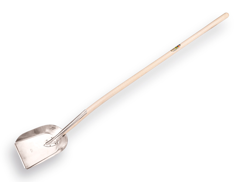Stable shovel OFFNER aluminium with wear strip, 25 x 41 cm, with ATLAS shovel handle 140 cm