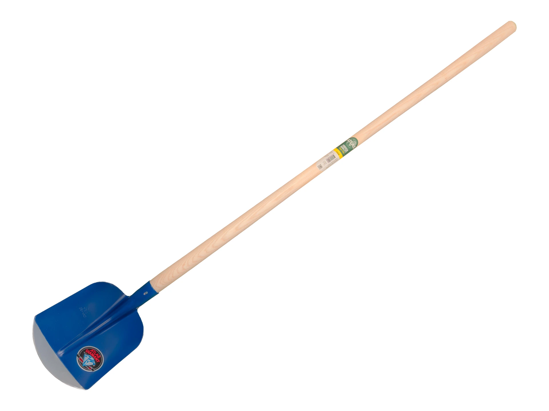 Kabelschop ATLAS 16 cm 3/4 zwart, onderkant recht, extra gehard, met ATLAS batsesteel 130 cm