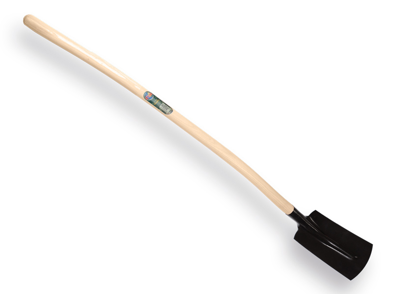 Kabelspaten ATLAS 16 cm 1/2 schwarz, Unterseite gerade, extra gehärtet, mit ATLAS Schaufelstiel 130 cm