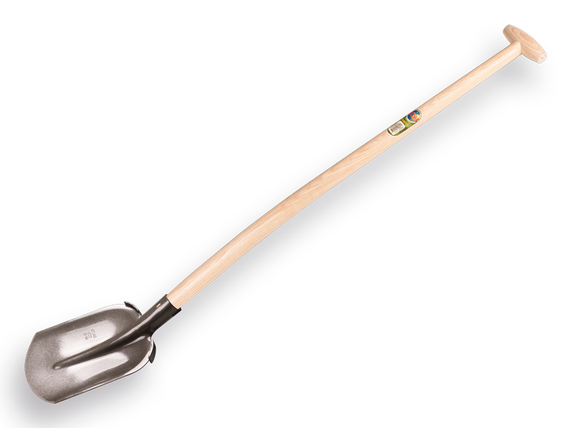 [780520] Flachrandschaufel ATLAS 1/4 000 gehärtet, PLATTE Tritt, mit ATLAS Schaufelstiel 100 cm gebogen, FSC 100%