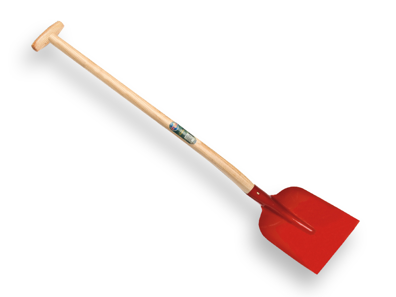 [780965] Concrete shovel ATLAS 1/2 0 red, extra hardened, with ATLAS shovel handle 100 cm bent, FSC 100%