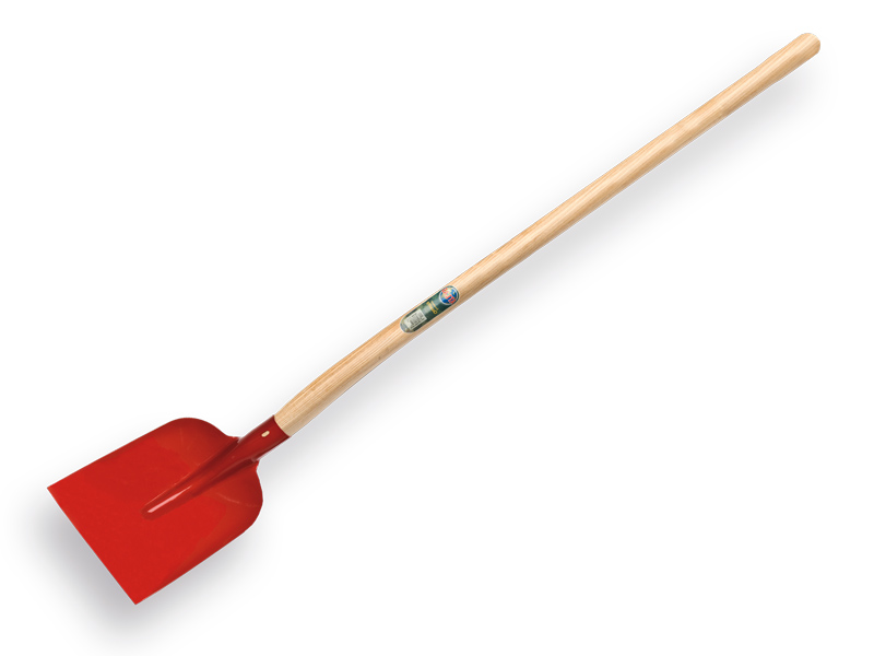 [780967] Betonschaufel ATLAS 1/2 0 rot, extra gehärtet, mit ATLAS Schaufelstiel 130 cm gebogen, FSC 100%