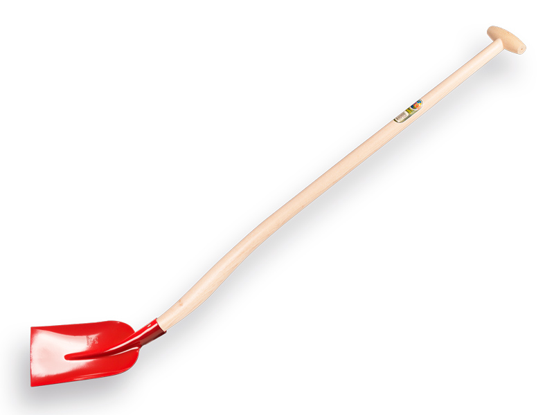 [780970] Betonschaufel ATLAS 1/2 0 rot, extra gehärtet, mit ATLAS Schwanenhals-Schaufelstiel 110 cm extra doppelt gebogen