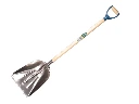 Grain shovel OFFNER aluminium with wear strip and ATLAS plastic D-handle 95 cm bent, FSC 100%