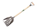 Pelle à grain OFFNER aluminium avec bande d’usure et ATLAS manche à poignée en D métallique 95 cm courbé, FSC 100%