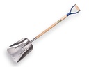 Grain shovel ATLAS Swedish model, aluminium with wear strip and ATLAS metal D-handle 95 cm lacquered
