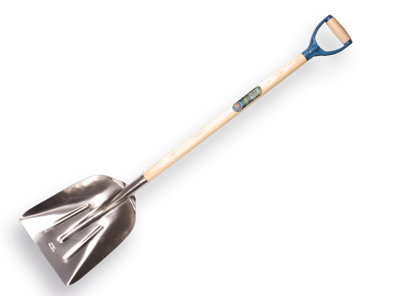 Pelle à grain OFFNER aluminium sans lame d’usure et ATLAS poignée en D en plastique 95 cm courbée