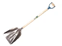 Grain shovel OFFNER aluminium without wear strip and ATLAS plastic D-handle 95 cm bent, FSC 100%