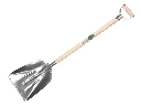 Pelle à grain ATLAS aluminium avec bande d’usure avec ATLAS manche à poignée en D métallique 95 cm courbé, FSC 100%