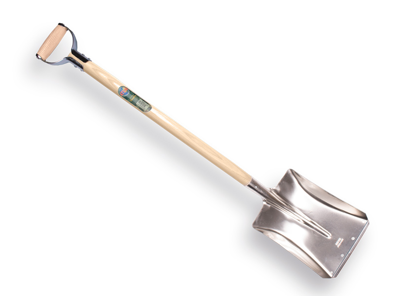 Ballast shovel OFFNER aluminium with wear strip, 27 x 35 cm, ATLAS metal D-handle 95 cm bent