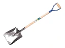 Ballast shovel ATLAS aluminium with wear strip, 28 x 33 cm, with metal D-handle 95 cm straight