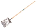 Pelle à ballast OFFNER aluminium avec bande d’usure, 27 x 35 cm, manche de pelle ATLAS 130 cm courbé, FSC 100%