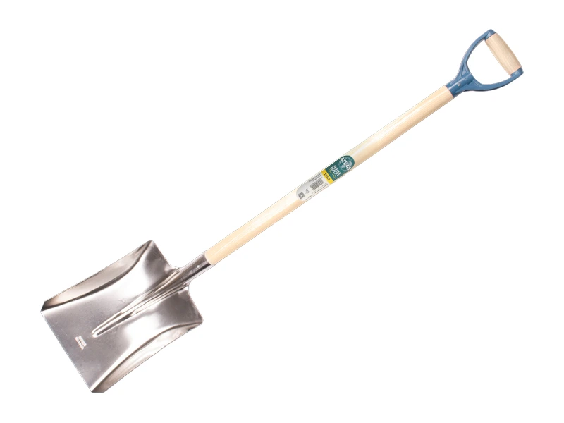 [797100] Ballast Shovel OFFNER aluminium without wear strip, 27 x 34 cm, ATLAS plastic D-handle 95 cm bent, FSC 100%
