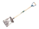 Pelle à ballast OFFNER aluminium sans lame d’usure, 27 x 34 cm, ATLAS poignée en D en plastique 95 cm courbé, FSC 100%