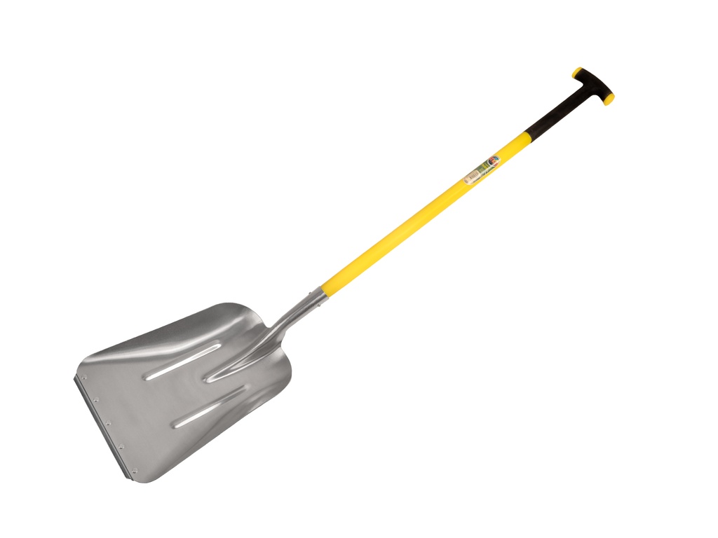 Atlas Swedish model grain shovel, aluminium with wear strip and fiberglass T-handle 100 cm