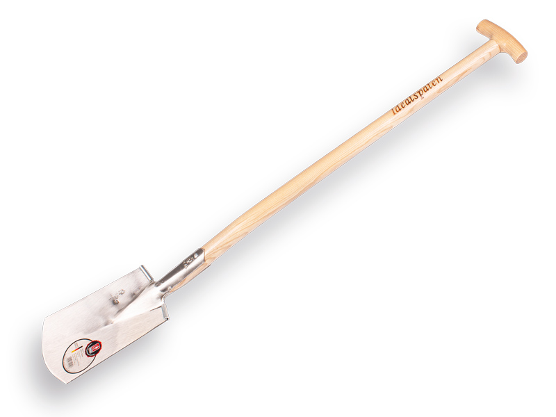 [810063] Spaten IDEAL 1006 nr.1 poliert, mit TRITT und ATLAS T-Stiele 85 cm, Blattgröße 16,5 x 27 cm