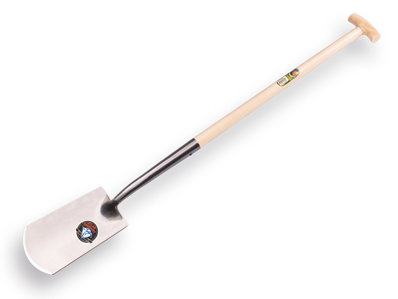 Spaten mit Schwanenhals ATLAS DIAMANT poliert, mit ATLAS T-Stiele 80 cm und T-Griff