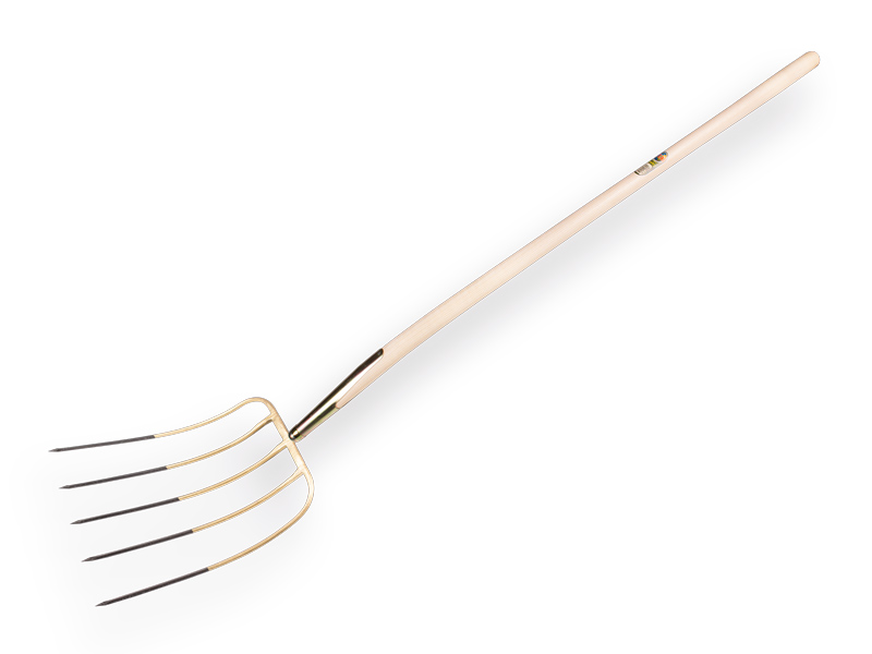 [811158] Fourche à feuilles OFFNER 5 dents avec manche à ergot et manche de fourche ATLAS 130 cm, FSC 100%