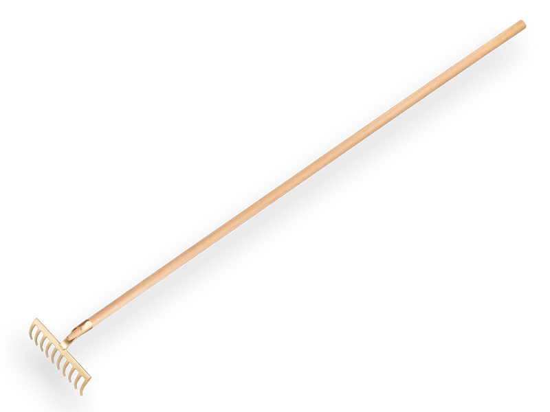 [817230] Gartenrechen OFFNER 10 gebogene Zinken, mit offener Tülle und ATLAS Stiel 160 x 2,8 cm