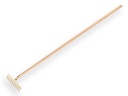 Garden rake OFFNER 10 bent tines, with open socket and ATLAS handle 160 x 2.8 cm