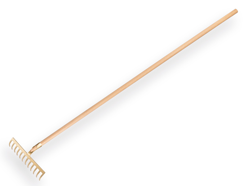 Garden rake OFFNER 12 bent tines, with open socket and ATLAS handle 160 x 2.8 cm