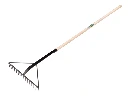 Asphaltharke ATLAS verstärkt schwarz, 16 Zinken mit Tülle 60 cm und ESCHENholzstiel 130 cm (Ersatz für 818260)