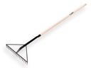 Râteau pour asphalte ATLAS renforcé noir, 16 dents avec douille de 60 cm et manche en bois de frêne de 130 cm