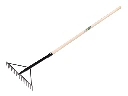 Victoria reinforced black asphalt rake, 16-tine with 50 cm socket and 130 cm Atlas handle