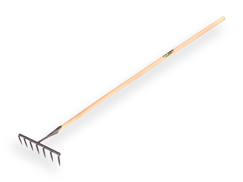 [819100] Seed rake DE WIT forged with 7 round tines and ATLAS handle 160 x 3.2 cm