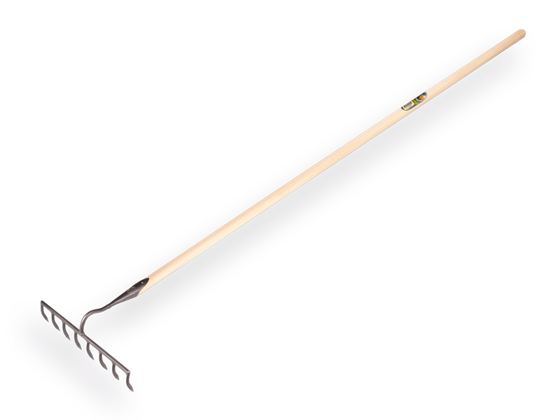 Construction rake DE WIT forged with 8 bent tines and ATLAS handle 160 x 3.2 cm